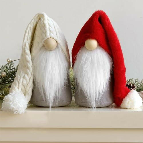 Christmas Gnomes Plush Decorations,2 Pcs Handmade Swedish Tomte Santa Scandinavian Figurine