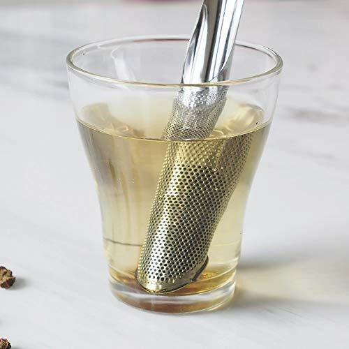 British Tea Strainer - Cylindrical Mesh Tea Filter, Long Handle Interval Tea Infusers - The European Gift Store