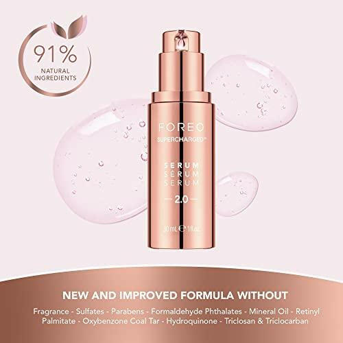 FOREO SUPERCHARGED SERUM 2.0 - Microcurrent Conductive Gel - Hyaluronic Acid Serum for Face - Squalane - Rejuvenating & Hydration - Vegan & Cruelty-free - All Skin Types - 1 fl.oz - The European Gift Store