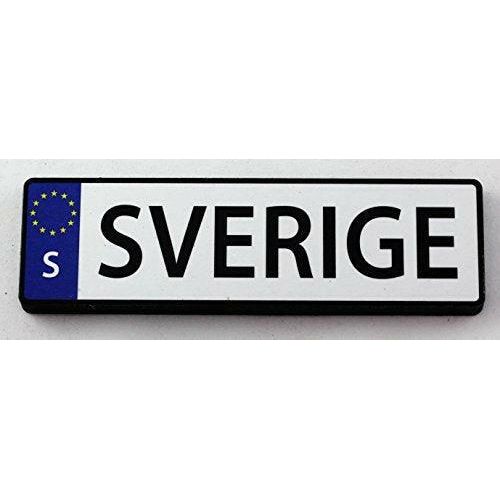 Sweden EU License Plate Wood Fridge Magnet