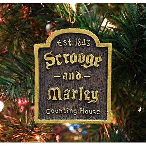 A Christmas Carol Scrooge & Marley Counting House Sign Ornament - The European Gift Store