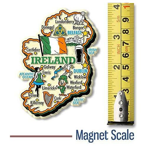 Ireland Jumbo Country Map Magnet by Classic Magnets, Collectible Souvenirs - The European Gift Store