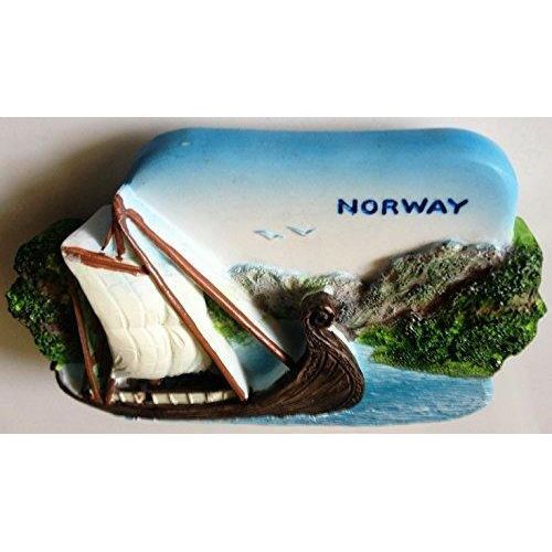 WitnyStore Tiny Viking Ship Knarr Snekkja Longship Norway Scandinavia Northern Europe Tourist Attractions Resin Refrigerator Magnet Traveler Souvenir Gift Memento 3D Fridge Magnets - The European Gift Store