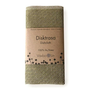 Vaxbo Lin 100% Linen DISKTRASA Dishcloth | Made in Sweden | Stunning Array of Colors (Olive) - The European Gift Store