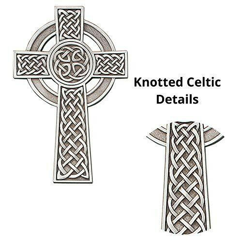 Pewter Irish Knotted Celtic Cross, Religious Wall Decor, 8 Inch - The European Gift Store