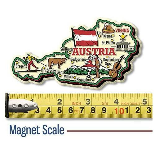 Austria Jumbo Country Map Magnet by Classic Magnets, Collectible Souvenirs - The European Gift Store
