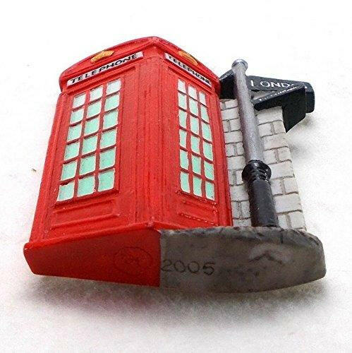 WitnyStore Tiny British Red Phone Box Telephone Kiosk in London England Western Europe Tourist Attractions Resin Refrigerator Magnet Traveler Souvenir Gift Memento 3D Fridge Magnets - The European Gift Store