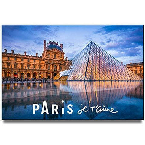 Paris Fridge Magnet France Travel Souvenir Louvre Museum and The Pyramid