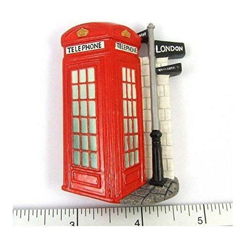 WitnyStore Tiny British Red Phone Box Telephone Kiosk in London England Western Europe Tourist Attractions Resin Refrigerator Magnet Traveler Souvenir Gift Memento 3D Fridge Magnets - The European Gift Store