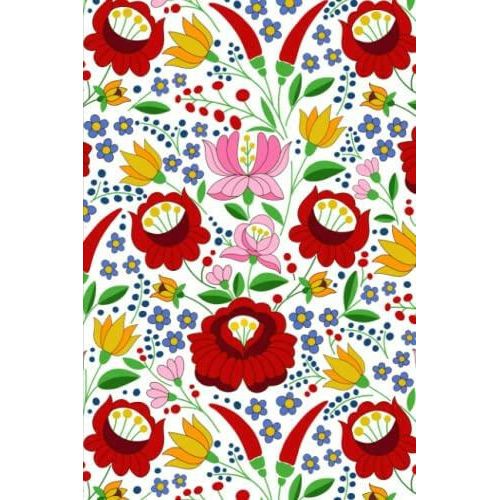 Hungarian Folk Art Notebook: Ruled diary,journal 120 Pages 6x9 inches White - The European Gift Store