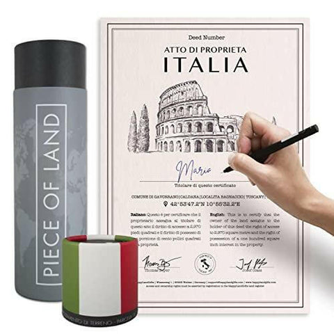 Real Piece of Land - Italy | Personalized Land Owner's Certificate - The European Gift Store