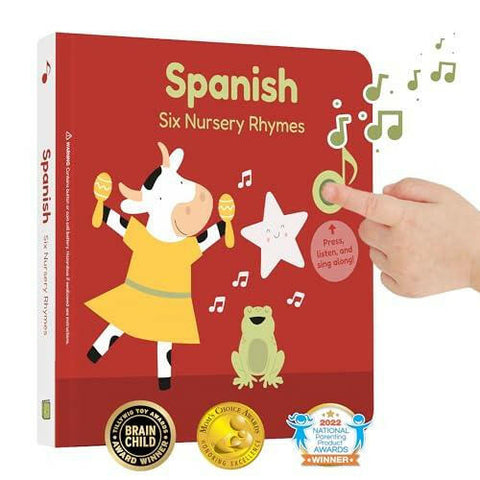 Cali's Books Spanish Nursery Rhymes | Bilingual Baby Books in Spanish with English Translation | Learn Spanish for Kids, Spanish Books for Toddlers 1-3 | 6 Canciones Infantiles en Español - The European Gift Store