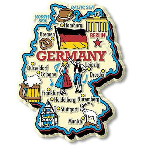 Germany Jumbo Country Map Magnet by Classic Magnets, Collectible Souvenirs - The European Gift Store