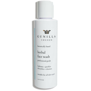 GUNILLA Herbal Face Wash - Vegan. Gentle Anti-Aging Cream Cleanser for Normal, Dry, Sensitive Skin, Aloe-Based + 15 Calming Herbals. Alcohol, Oil, Fragrance Free. Natural. - 4 oz - The European Gift Store