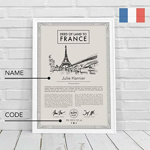 Real Piece of Land - FRANCE | Personalized Land Owner's Certificate - The European Gift Store