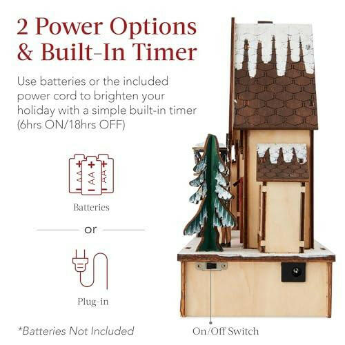Best Choice Products Pre-Lit Wooden Christmas Village, Winter Mantel Decor, Traditional Holiday Decoration for Home, Living Room, Entryway w/LED Lights, Plug-in/Battery-Powered w/Timer - The European Gift Store