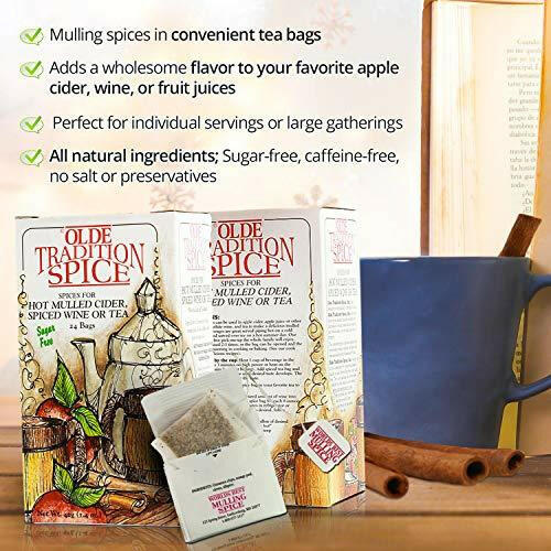 Olde Tradition Spice: Mulling Spices in Tea Bags for Hot Apple Cider or Mulled Wine- 24 Count - The European Gift Store