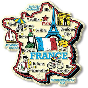 France Jumbo Country Map Magnet by Classic Magnets, Collectible Souvenirs - The European Gift Store