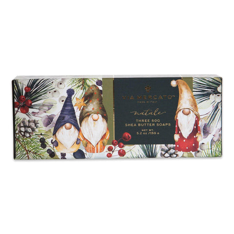 Natale - Gnomes Shea Butter Soap Gift Set 3 X 50g - The European Gift Store