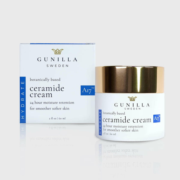 GUNILLA Ceramide Cream A17-24-Hour Anti-Aging Moisturizer - Plump, Soften & Reduce the Appearance of Wrinkles. 17 Actives & Herbals. Plant-Based. No Added Fragrance. Vegan. (2 oz) - The European Gift Store