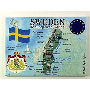 Sweden EU Series Souvenir Fridge Magnet 2.5" X 3.5" - The European Gift Store