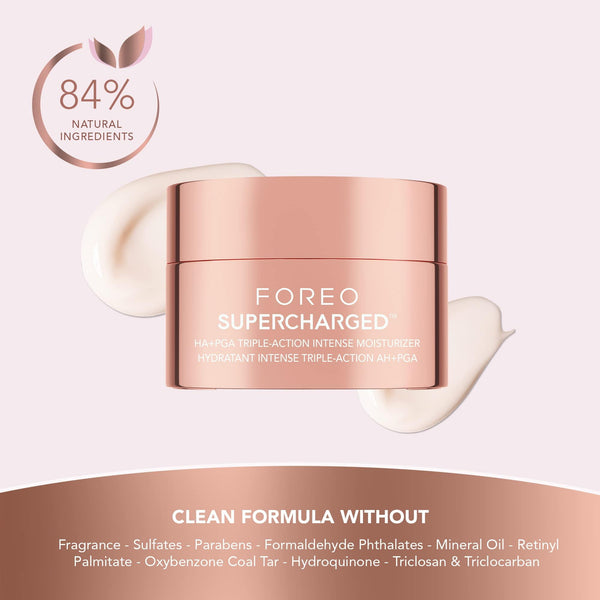 FOREO SUPERCHARGED HA+PGA Face Moisturizer - Wrinkle Cream for Face - Hyaluronic Acid & Squalane - Vegan - Cruelty & Gluten Free - Clean Skincare - 1.6 fl.oz - The European Gift Store