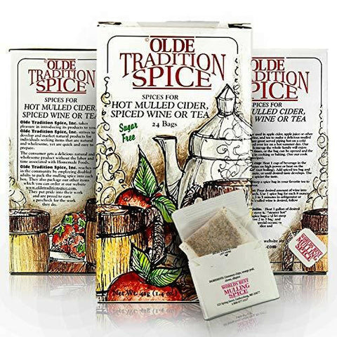 Olde Tradition Spice: Mulling Spices in Tea Bags for Hot Apple Cider or Mulled Wine- 24 Count