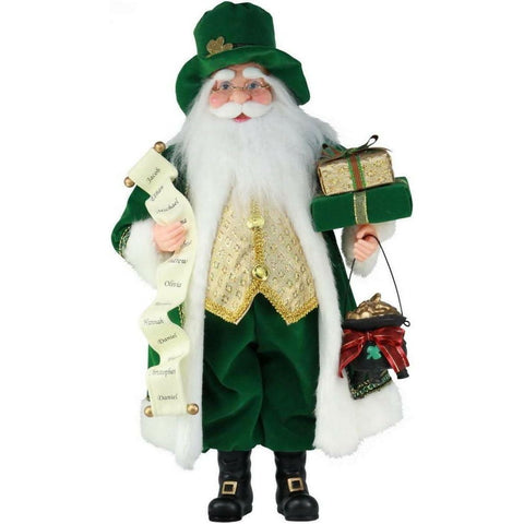 Windy Hill Collection 16" Inch Standing Luck O' The Irish Santa Claus Christmas Figurine Figure Decoration 616200