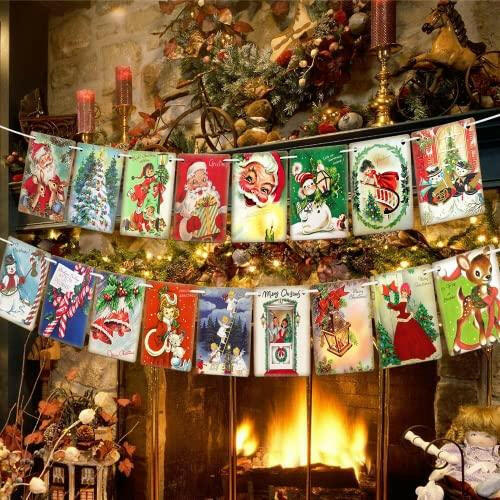 Vintage Christmas Banner Christmas Decorations Vintage Style Bunting