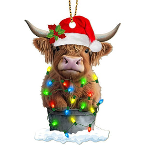 Cow Print Ornament for Christmas Tree - Highland Cow Ornament - The European Gift Store