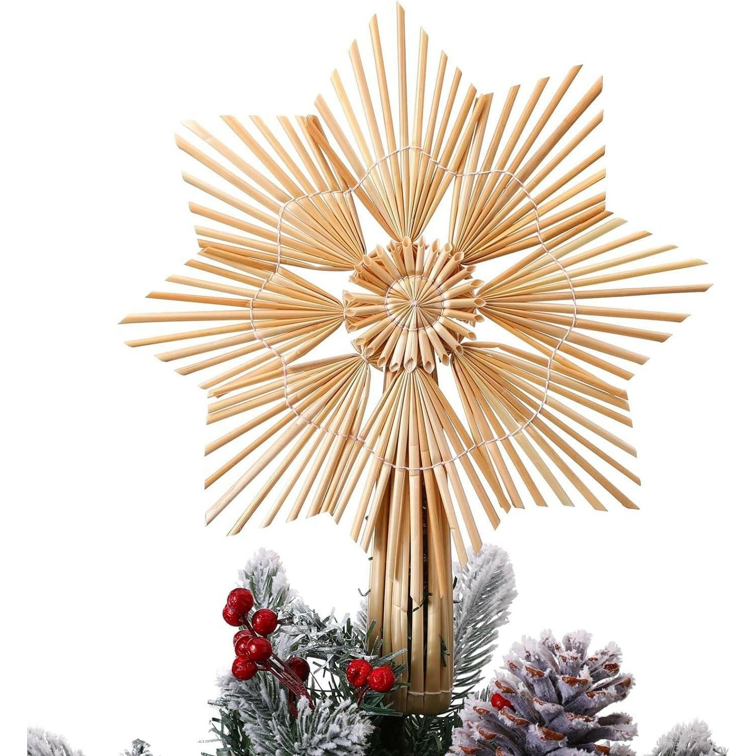Christmas Straw Star Topper Straw Ornaments Swedish Style Nordic Tr