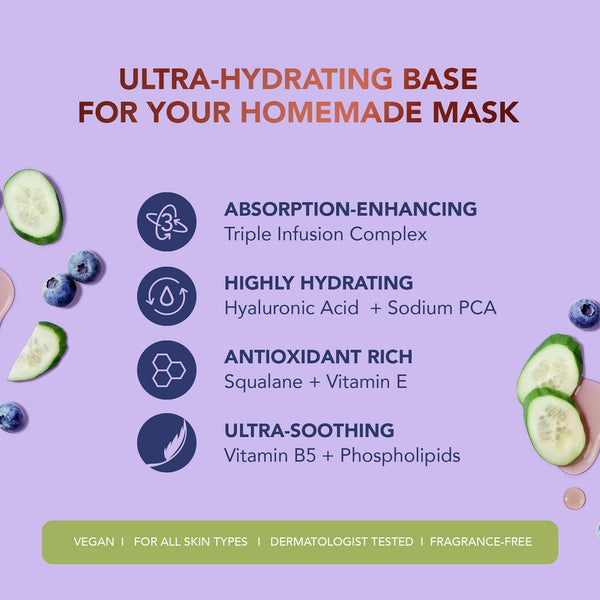 FOREO Imagination DIY Face Mask Base (3.3 Fl. Oz.) For All Skin Types + Cookbook, Absorption-Enhancing, Antioxidant Rich, Hydrating, Clean & Safe Formula - The European Gift Store