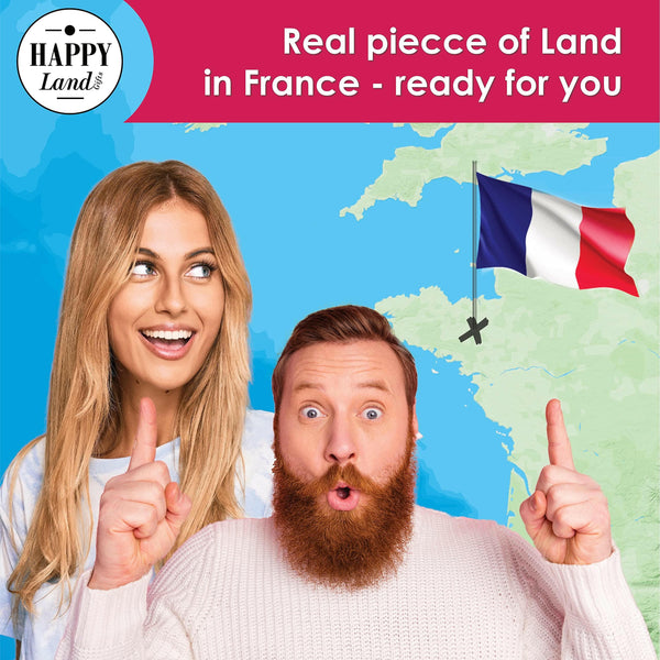 happylandgifts® Valentine's Day Gift | Real Piece of Land in France - The Land of Love | More Fancy Than red Roses | Personalized Title deed with Desired Name to Write in Yourself - The European Gift Store